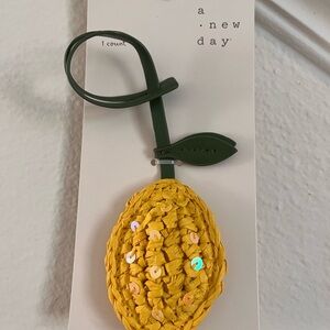 A New Day Vibrant Yellow Lemon Keychain